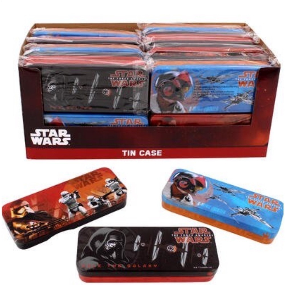 Star Wars Storage Tin Metal Box Pencil Case The Force Awakens NEW - Picture 4 of 11